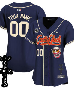 Houston Astros Cactus Jack Patch V2 Custom Women Jersey - Navy