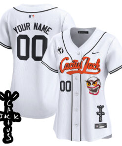 Houston Astros Cactus Jack Patch V2 Custom Women Jersey - White