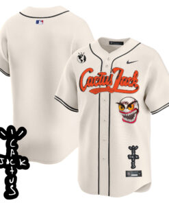 Houston Astros Cactus Jack Patch V2 Men Jersey - Cream