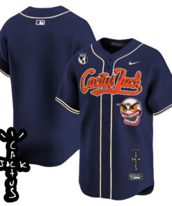 Houston Astros Cactus Jack Patch V2 Men Jersey - Navy