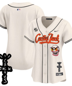 Houston Astros Cactus Jack Patch V2 Women Jersey - Cream