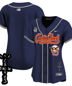 Houston Astros Cactus Jack Patch V2 Women Jersey - Navy