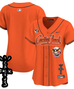 Houston Astros Cactus Jack Patch V2 Women Jersey - Orange