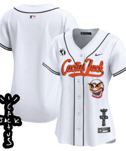 Houston Astros Cactus Jack Patch V2 Women Jersey - White
