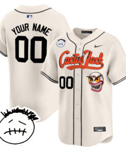Houston Astros Cactus Jack Patch V3 Custom Men Jersey - Cream