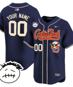 Houston Astros Cactus Jack Patch V3 Custom Men Jersey - Navy