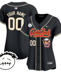 Houston Astros Cactus Jack Patch V3 Custom Women Jersey - Black