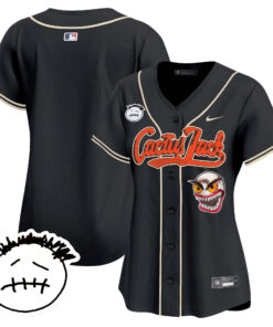 Houston Astros Cactus Jack Patch V3 Women Jersey - Black