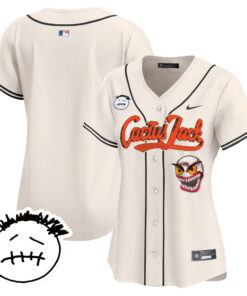 Houston Astros Cactus Jack Patch V3 Women Jersey - Cream