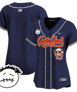 Houston Astros Cactus Jack Patch V3 Women Jersey - Navy