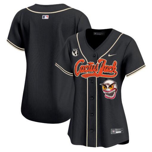 Houston Astros Cactus Jack Patch Women Jersey - Black