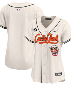Houston Astros Cactus Jack Patch Women Jersey - Cream