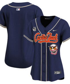Houston Astros Cactus Jack Patch Women Jersey - Navy