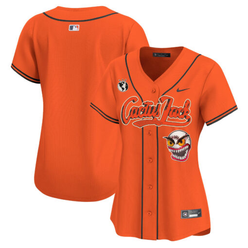 Houston Astros Cactus Jack Patch Women Jersey - Orange