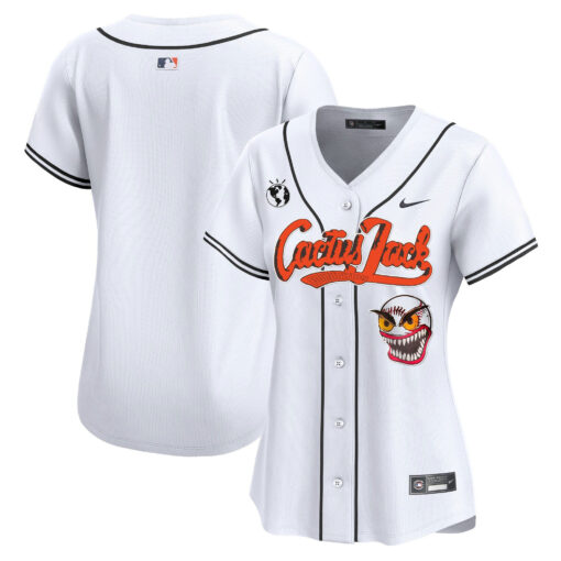 Houston Astros Cactus Jack Patch Women Jersey - White