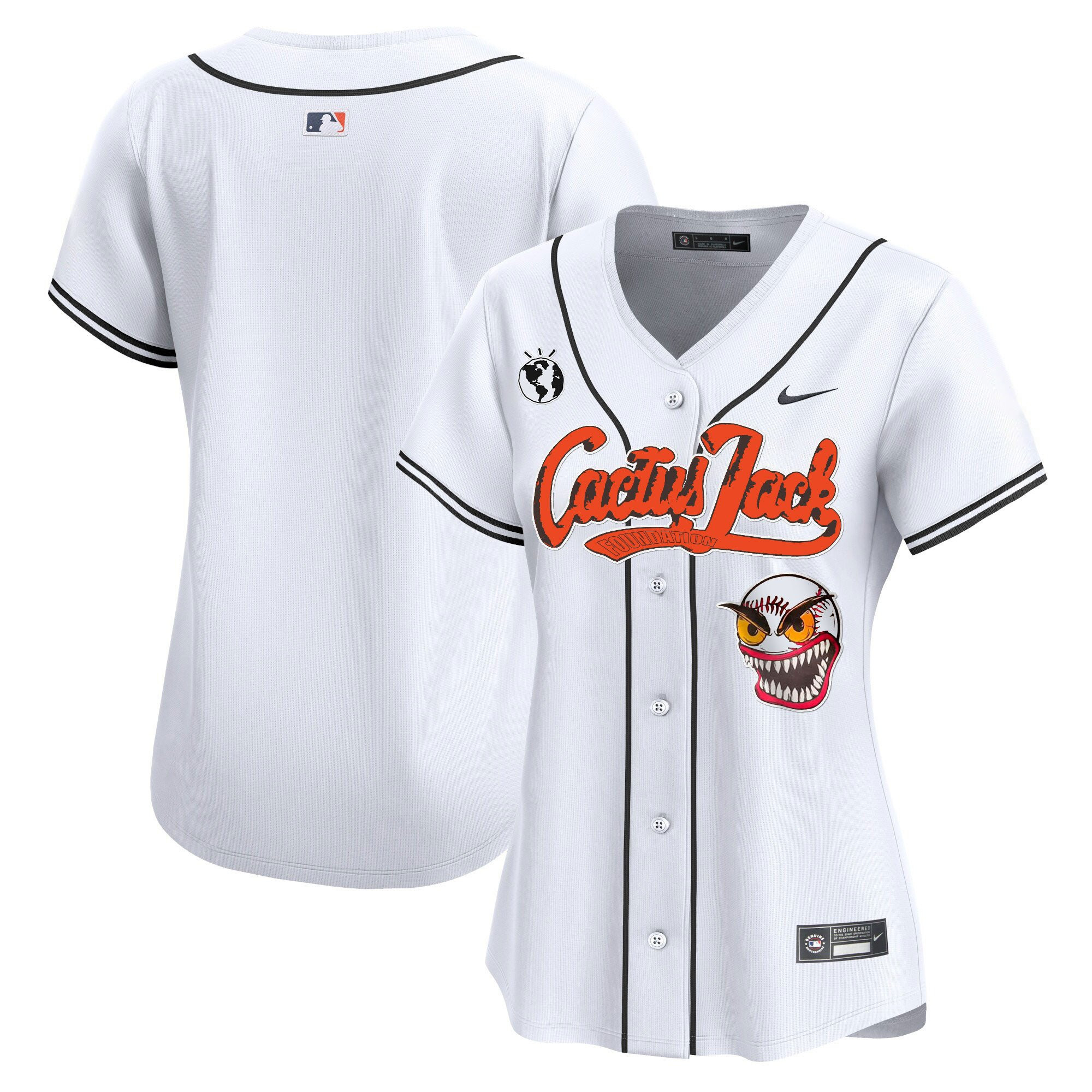 Houston Astros Cactus Jack Patch Women Jersey - White
