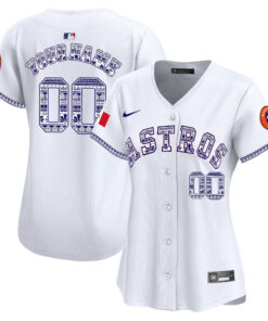 Houston Astros Mexico Custom Women Jersey - White