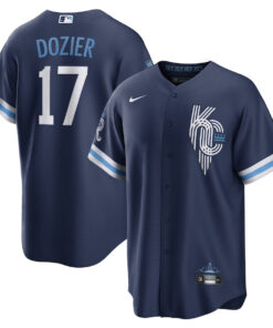 Hunter Dozier 17 Kansas City Royals City Connect Player Men Jersey - Navy