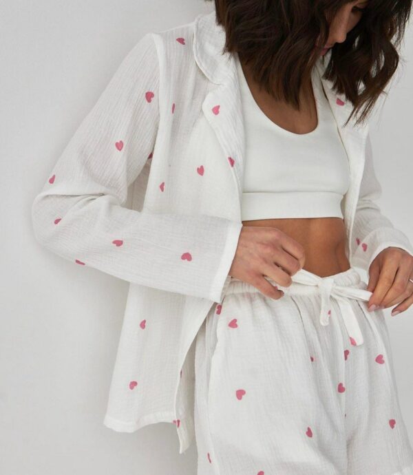 Muslin Pajama Double Gauze Muslin sleepwear Organic Cotton Set Crinkle cotton pajamas Bridal Bachelorette pajama set Muslin marle loungewear - Image 3