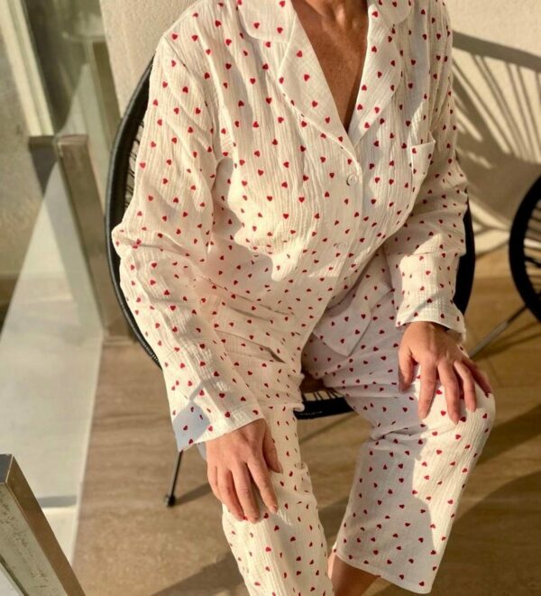 Cotton sleepwear Organic Cotton Set Crinkle cotton pajamas Bridal Bachelorette pajama set Muslin cotton loungewear - Image 7
