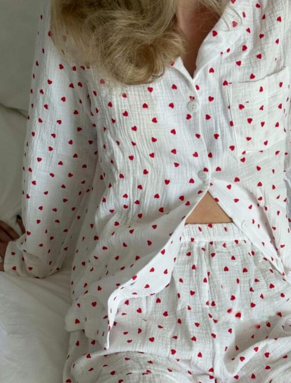 Cotton sleepwear Organic Cotton Set Crinkle cotton pajamas Bridal Bachelorette pajama set Muslin cotton loungewear - Image 6