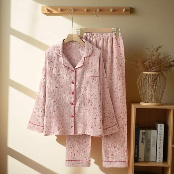 Floral Bridesmaid Pajamas | Muslin Cotton Bridesmaid Proposal | Lounge Wear Women's Pajama Set Bachelorette Pajamas | Cotton Matching PJs - Image 4