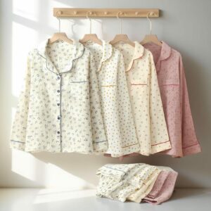 Floral Bridesmaid Pajamas | Muslin Cotton Bridesmaid Proposal | Lounge Wear Women's Pajama Set Bachelorette Pajamas | Cotton Matching PJs