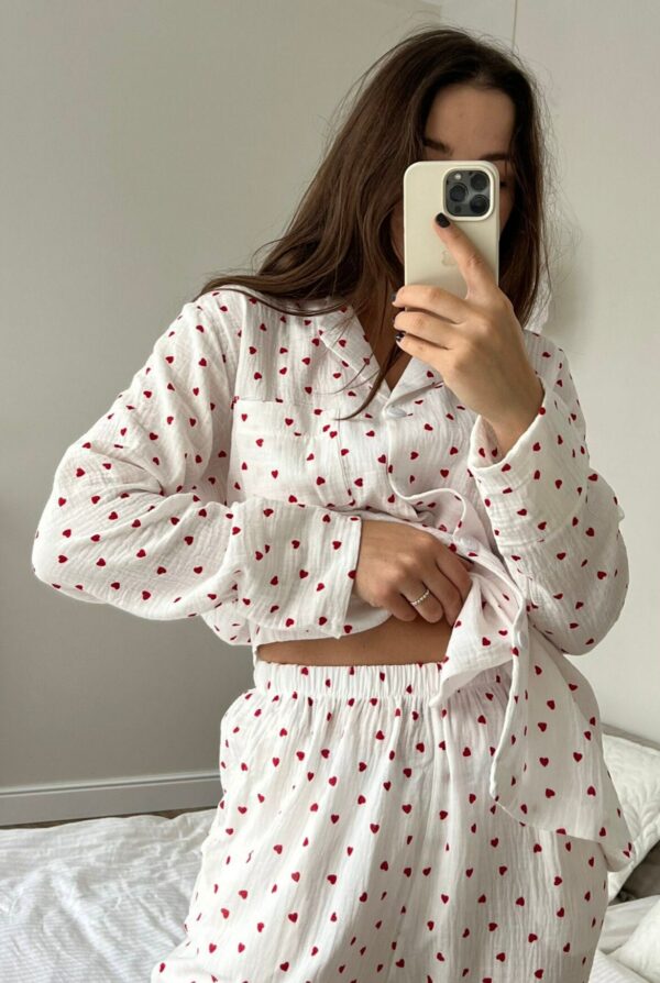 Cotton sleepwear Organic Cotton Set Crinkle cotton pajamas Bridal Bachelorette pajama set Muslin cotton loungewear