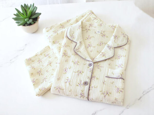 Pure Cotton Floral Pajamas | Muslin Cotton | Lounge Wear Women's Pajama Set | Cute Sleepwear | Bachelorette Pajamas | Matching PJs|Comfort - Image 3