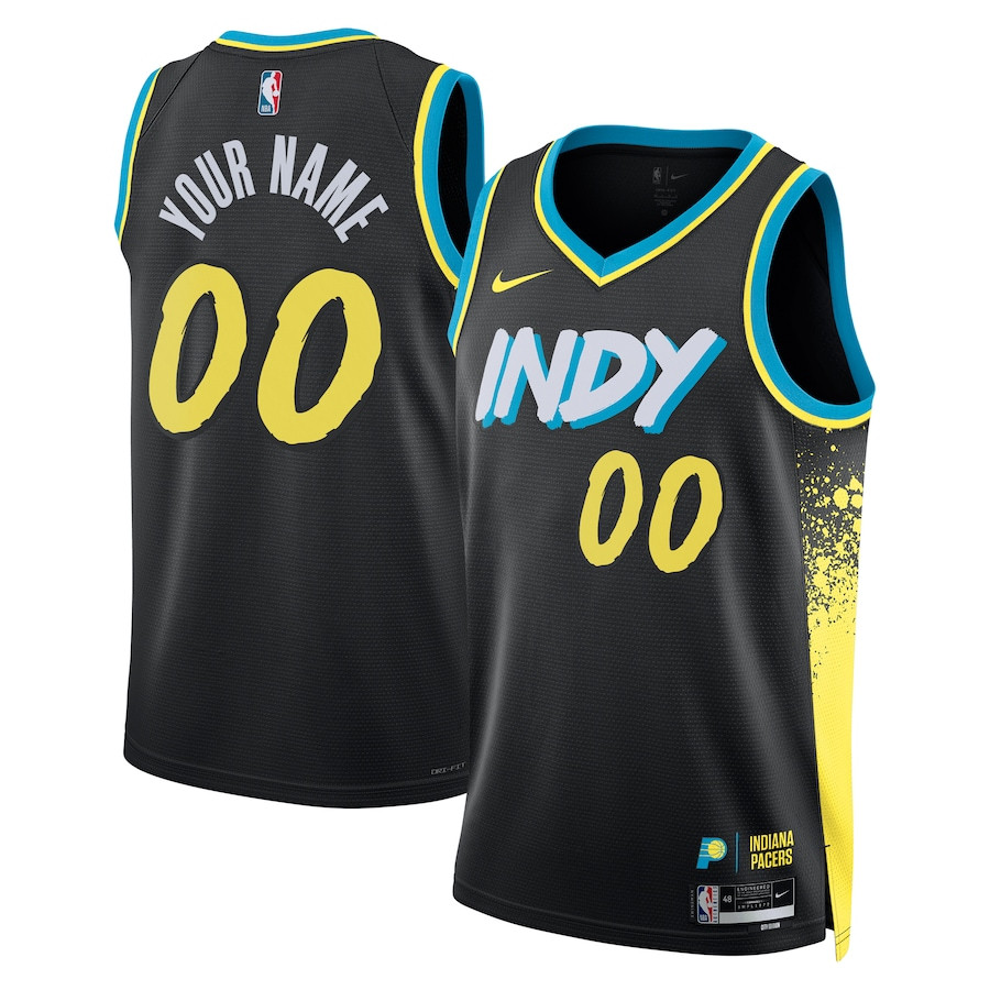 Indiana Pacers 2023/24 City Edition Swingman Custom Jersey - Black - JS760