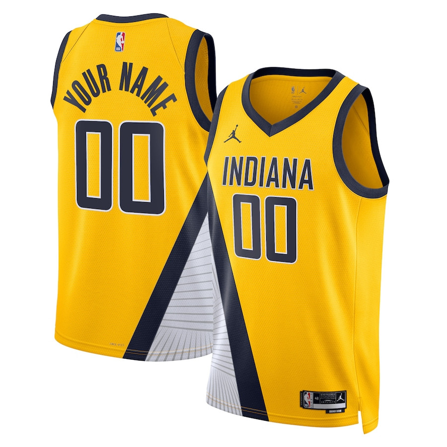 Indiana Pacers 2023/24 Statement Swingman Custom Men Jersey - Gold - JS228