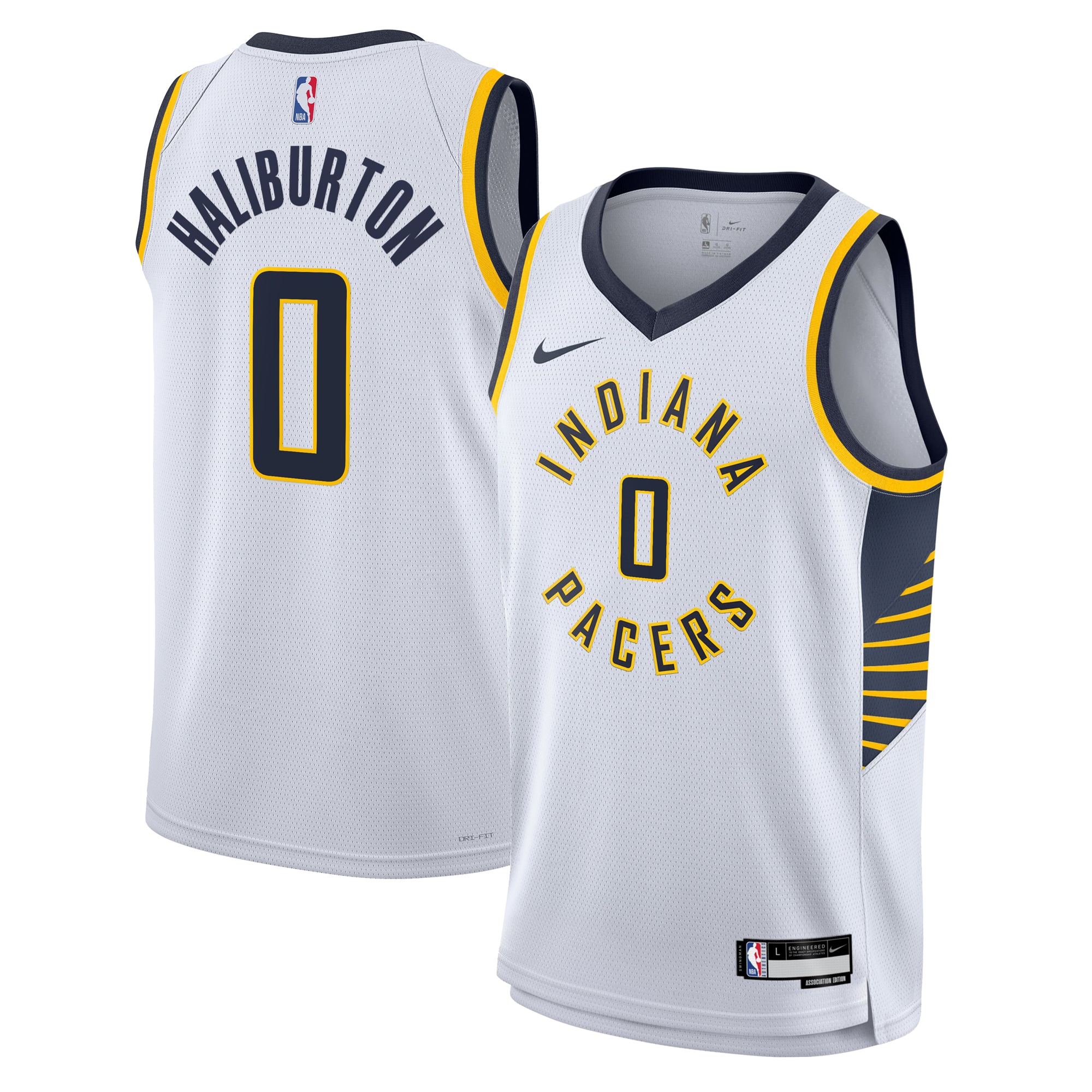 Indiana Pacers Association Edition Swingman Jersey - White - Tyrese Haliburton - Youth - JS509