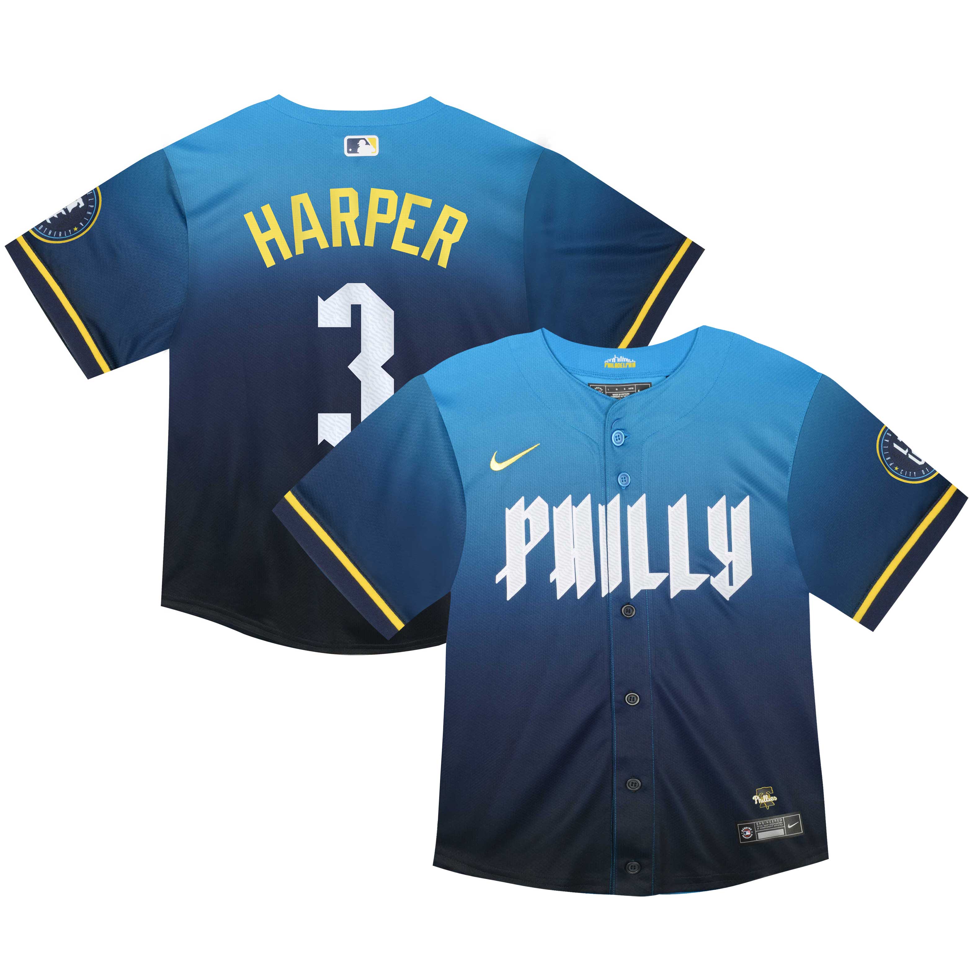 Infant Philadelphia Phillies Bryce Harper Blue 2024 City Connect Limited Player Jersey