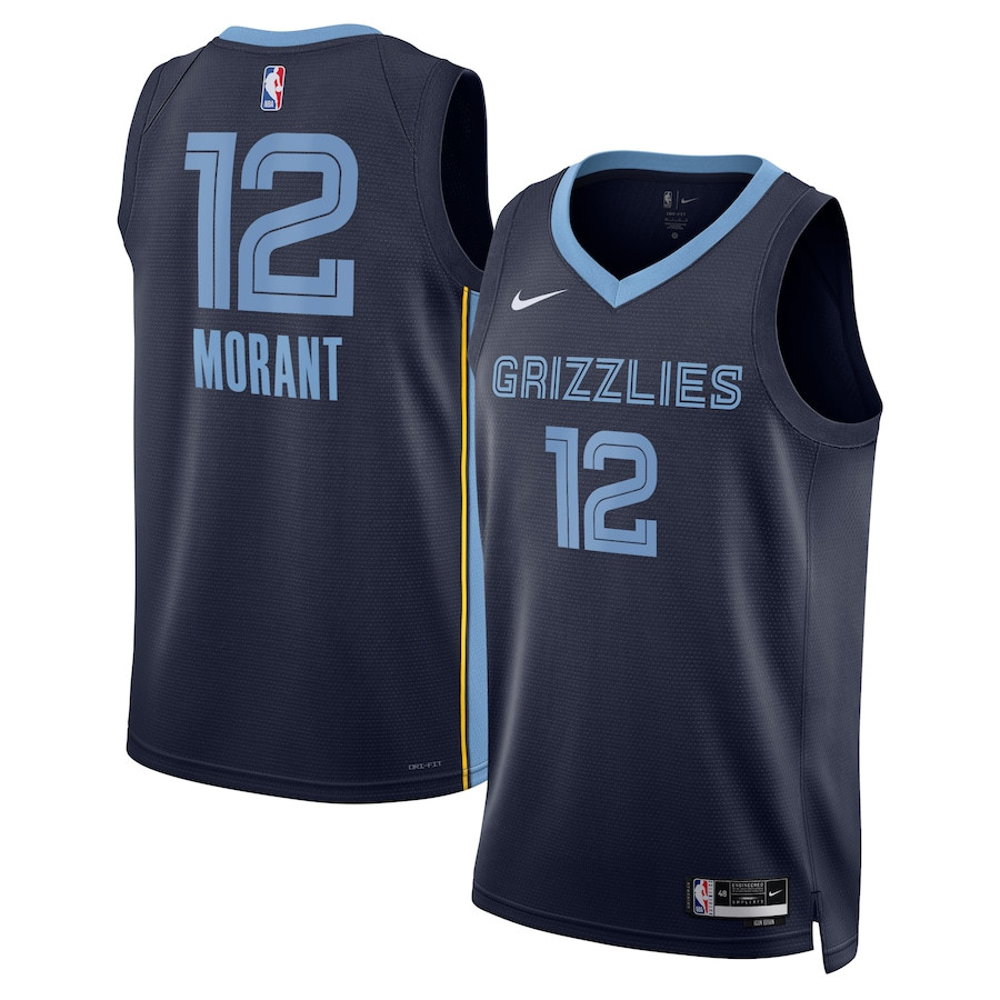 Ja Morant 12 Memphis Grizzlies Unisex Swingman Jersey - Icon Edition - Navy - JS354