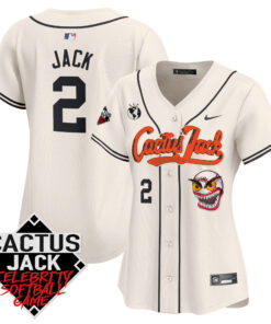 Jack 2 Houston Astros Cactus Jack Celebrity Softball Game Patch Women Jersey - Cream