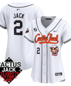 Jack 2 Houston Astros Cactus Jack Celebrity Softball Game Patch Women Jersey - White