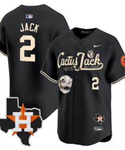 Jack 2 Houston Astros Cactus Jack Foundation Fall Classic Black Limited Jersey - Men