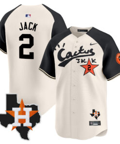 Jack 2 Houston Astros Cactus Jack Houston Patch Limited Jersey - Men, Cream Alternate 