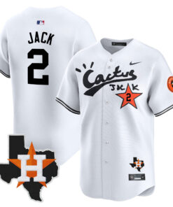 Jack 2 Houston Astros Cactus Jack Houston Patch Limited Jersey - Men, White 