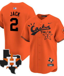 Jack 2 Houston Astros Cactus Jack Houston Patch Orange Limited Jersey - Men