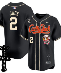 Jack 2 Houston Astros Cactus Jack Patch V2 Men Jersey - Black