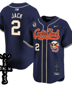 Jack 2 Houston Astros Cactus Jack Patch V2 Men Jersey - Navy