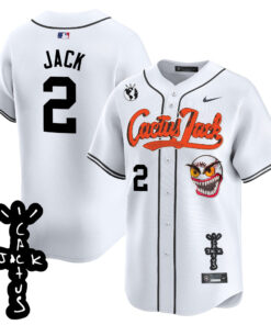 Jack 2 Houston Astros Cactus Jack Patch V2 Men Jersey - White