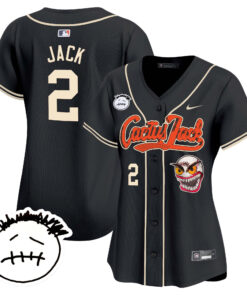 Jack 2 Houston Astros Cactus Jack Patch V3 Women Jersey - Black