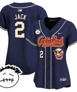 Jack 2 Houston Astros Cactus Jack Patch V3 Women Jersey - Navy