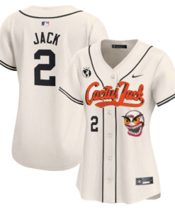 Jack 2 Houston Astros Cactus Jack Patch Women Jersey - Cream