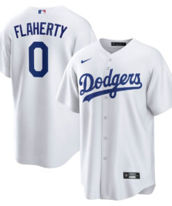 Jack Flaherty 0 Los Angeles Dodgers Home Player Men Jersey - White