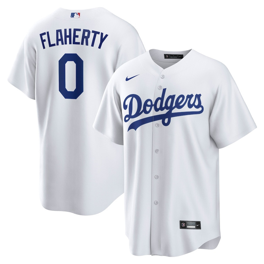 Jack Flaherty 0 Los Angeles Dodgers Home Player Men Jersey - White