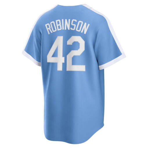 Jackie Robinson 42 Brooklyn Dodgers Cooperstown Collection Alternate Men Jersey - Light Blue - Image 3