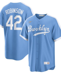 Jackie Robinson 42 Brooklyn Dodgers Cooperstown Collection Alternate Men Jersey - Light Blue